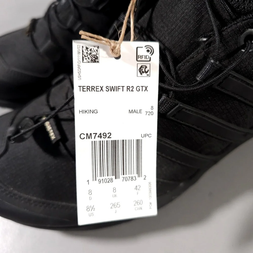 Adidas Terrex Swift R2 GTX Hiking Shoes Mens 8.5 Black Gore-Tex CM7492
